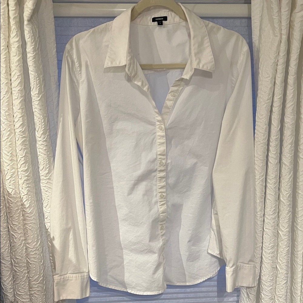 Express White Button-Down Shirt